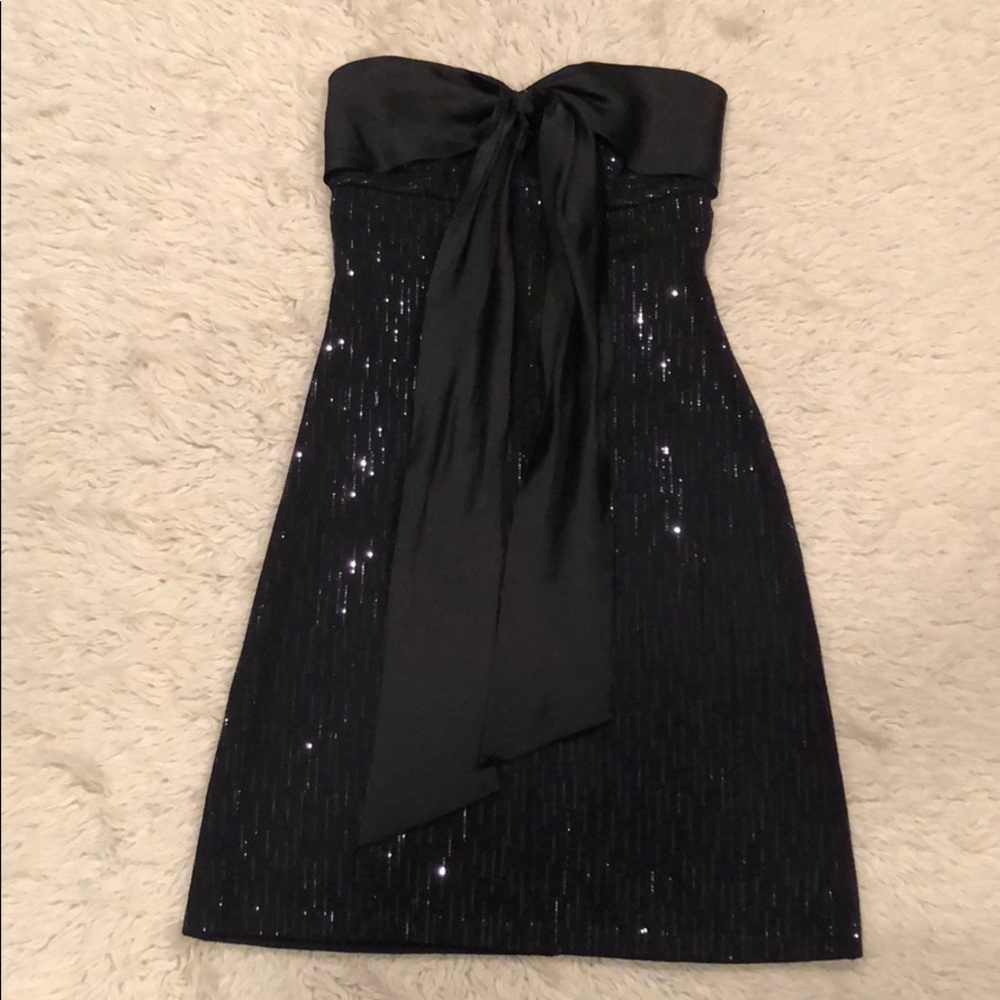 St John knit sparkle strapless dress
